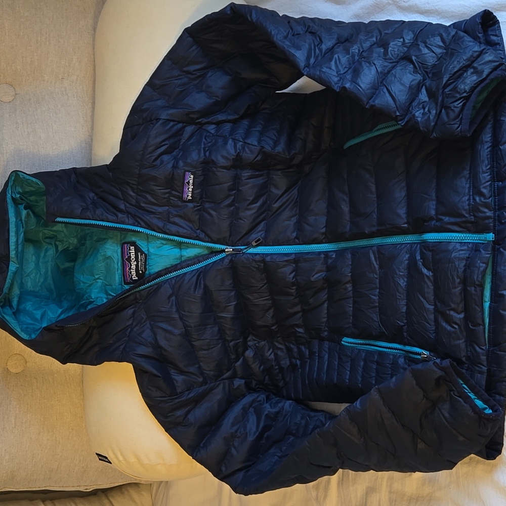 Patagonia Nano Puff Hooded Packable Down Jacket, Navy, Medium
